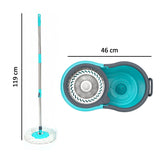 Steel Wringer Spin Mop with Big Wheel and Puller Handle, Bucket Floor Cleaning and Mopping System 360° Flexible, Big Size, Multicolor