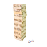 Wooden Tumbling Stacking Tower Game for Boys Girls Kids Family(48 Pcs Blocks 2 Dices)