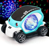 Plastic 360 Degree Rotating Stunt Car Toy for Kids - Bump and Go Action with 4d Lights and Music, Plastic Mini Car with Disco Ball (1 Pc Multicolor ,Battery Not Included)