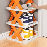 5 Tier Collapsible Shoes Stand, Shoe Tower Rack Suit For Small Spaces, Closet, Small Entryway, Easy Assembly And Stable In Structure, Corner Storage Cabinet