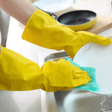 Heavy Duty Comfortable Rubber Hand Gloves, Household Cleaning, Gardening, Dishwashing, Kitchen Cleaning, Working, Painting, Pet Care, Medium, Yellow(1 Pair 98 Gm)