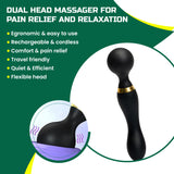 Strong Vibrating Dual Head Massager | Handheld Body Massager Machine for Pain Relief | Neck, Shoulder, Back & Foot Relaxation Tool (Black)