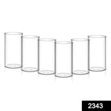 Heavy Unbreakable Stylish Plastic Clear Look Fully Transparent Multipurpose Water/Juice Glasses Set 330ML (6pcs)