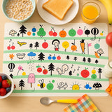 Colorful Cartoon Printed Dining Table Placemats For Kids (4 Pc  40x30 Cm)