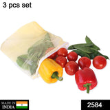 Fridge Bags For Fruits And Vegetables With Zip Net (Multicolor)