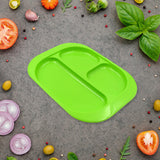 Biodegradable  Plastic Food Plates  3 Compartment Square Plate| With Spoon For Food Snacks  Nuts  Desserts Plates For Kids Reusable Plates For Outdoor Camping BPA-Free (1 Pc)