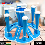 Miracle Plastic Glass Stand/Tumbler Holder/Glass Holder for Kitchen/Dining Table 6 Glasses Stand With 3 Pepper Salt Masala Box