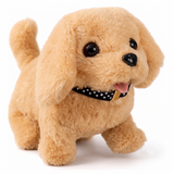 Walking Dog Toy with Sound & LED Light, Electronic Plush Puppy for Kids, Battery Operated Gift for Boys & Girls