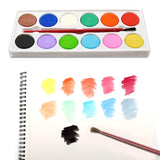 Painting Water Color Kit For Kids - 12 Shades And Paint Brush (13 Pcs)