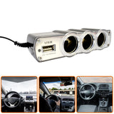 3-Way Car Socket Splitter With Dual USB With 12V/24V Fast Charger for Phones, GPS & Dashcam