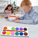 Painting Water Color Kit For Kids - 12 Shades And Paint Brush (13 Pcs)