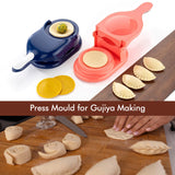 Dumpling Maker Ghughra Momos Maker Machine, Skin Press Mold for Gujiya Ghughra Mold Machine, Kitchen Dumpling Making Tool with Dumpling Puri Maker, Momo Maker