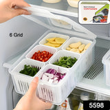 Fridge Storage Boxes, Fridge Food Storage Containers Set, Kitchen Food Organizer, Refrigerator Storage Boxes for Freshness, Vegetable Storage, Draining Refrigerator Food Box(1 PC)