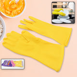 Heavy Duty Comfortable Rubber Hand Gloves, Household Cleaning, Gardening, Dishwashing, Kitchen Cleaning, Working, Painting, Pet Care, Medium, Yellow(1 Pair 98 Gm)