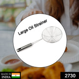 Large Oil Strainer To Get Perfect Fried Food Stuffs Easily Without Any Problem And Damage.