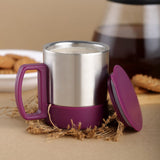 Stainless Steel Coffee-Tea Cup Stainless Steel Lid Cover Hot Coffee-Tea Mug Hot Insulated Double Wall Stainless Steel Coffee And Milk Cup With Lid  Handle Easy To Carry - Coffee Cup (1 Pc)