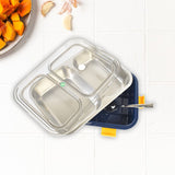 Stainless Steel Lunch Box  , 2 Section Lunch Box With Spoon