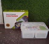 Fridge Storage Boxes Freezer Storage Containers, Container for Kitchen Storage Set, Storage in Kitchen, Vegetable Storage, Draining Crisper Refrigerator Food Box (4 Detachable Small Boxes)