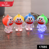 Doraemon Shaped Keychain with Multicolored LED Flashlights Cute Cartoon Keychain for Kids Birthday Return Gift Keyrings (Pack of-1)