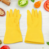 Heavy Duty Comfortable Rubber Hand Gloves, Household Cleaning, Gardening, Dishwashing, Kitchen Cleaning, Working, Painting, Pet Care, Medium, Yellow(1 Pair 98 Gm)