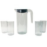 Apex Crystal Premium Jug With Lid  4 Pcs Glass (1500 Ml  300 Ml Approx  5 Pcs Set)