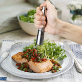 Stainless Steel Thumb Presser Salt and Pepper Grinder Tall Salt and Pepper Mill Shakers with Adjustable Coarseness &amp; Stylish Design for Grinding Salt and Black Pepper (1 Pc)