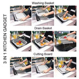 Collapsible Cutting Board With Dish Tub Basket