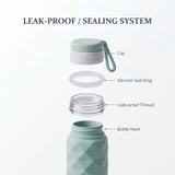 Foldable Silicone Water Bottle | BPA-Free Leakproof Collapsible Travel Bottle for Gym, Office & Outdoor ( 600ml )