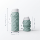Foldable Silicone Water Bottle | BPA-Free Leakproof Collapsible Travel Bottle for Gym, Office & Outdoor ( 600ml )