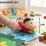 Shinchan Toy for Kids, Crawling Musical Toy with LED Lights, Battery Operated Moving Cartoon Toy, Gift for Boys and Girls