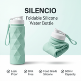 Foldable Silicone Water Bottle | BPA-Free Leakproof Collapsible Travel Bottle for Gym, Office & Outdoor ( 600ml )