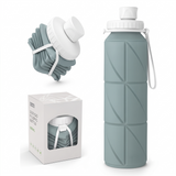 Foldable Silicone Water Bottle | BPA-Free Leakproof Collapsible Travel Bottle for Gym, Office & Outdoor ( 600ml )