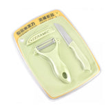 Plastic Kitchen Peeler - Green  Classic Stainless Steel 3-Piece Knife Set Combo