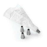 Cake Decorating Nozzle with Piping Bag Stainless Steel Piping Cream Frosting Nozzles