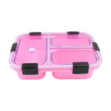 Plastic 3 Compartment Insulated Lunch Box  For Kids, Boys, Girls, School & Office Men (1 PC)