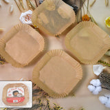 Square Air Fryer Disposable Paper Liner  (50 Pcs Set of  160mmx45mm)