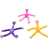 LED 3 PCS Telescopic Suction Cup Giraffe Toy, Pop Tubes Sensory Toy for Kids, Fidget Toys, Sensory Tubes, Suction Cup Pop Tube Giraffe Toys, Stretchy Giraffe Suction Toy, Funny Gift