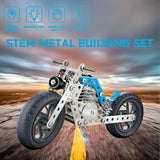 Metal Bike Creative Mechanical Construction Engineering Kit 8+ DIY Lego Compatible Assembling Metal Cruiser Motorcycle Educational Building Blocks Kit for Kids(140 Part of Bike Tool / 1 Set )