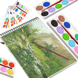 Painting Water Color Kit For Kids - 12 Shades And Paint Brush (13 Pcs)