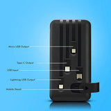 10000mah 12w Fast Charging Power Bank With Built 4 In 1 Usb With Mobile Holder (1 Pc)