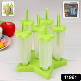 Plastic Ice Cream Molds BPA Free For Kids and Adults With Lid (1 Set  6 Pc)