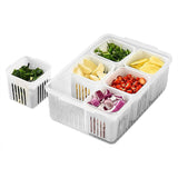 Fridge Storage Boxes, Fridge Food Storage Containers Set, Kitchen Food Organizer, Refrigerator Storage Boxes for Freshness, Vegetable Storage, Draining Refrigerator Food Box(1 PC)