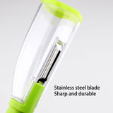 Kitchen Smart Multi functional Stainless Steel Blade Fruits And Vegetables Peeler with ABS Container