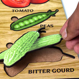 Wooden Puzzle Learning Educational Board of Vegetable | Different Vegetable Shape Puzzle Boards and Gift for Toddlers &amp; Kids Puzzle for Early Childhood Development (1 Set / 28×20 Cm)