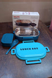 3 In 1 Spicy Bite Stainless Steel Lunch Box With Plastic Small Box &  Spoon (1 Set)