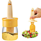 2 In 1 Oil Dispenser Bottle With Silicone Basting Brush  For Cooking Vinegar Sauce BBQ Grill Frying Baking  (1 Set)