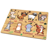 Wooden Puzzle Learning Educational Board of Animal | Different Animal Shape Puzzle Boards and Gift for Toddlers & Kids Puzzle for Early Childhood Development (1 Set / 28×20 Cm)