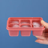 6 Cavity Silicone Ice Tray Used In All Kinds Of Places Like Household Kitchens For Making Ice From Water And Various Things And All.
