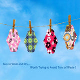 Reusable Cloth Sanitary Pads For Women (4 Pc  Set)