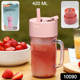 Portable Crusher Juicer With Handle & Straw USB Rechargeable 6 Blades Portable Fresh Juice Blender Portable Electric Juicer (420 ML)
